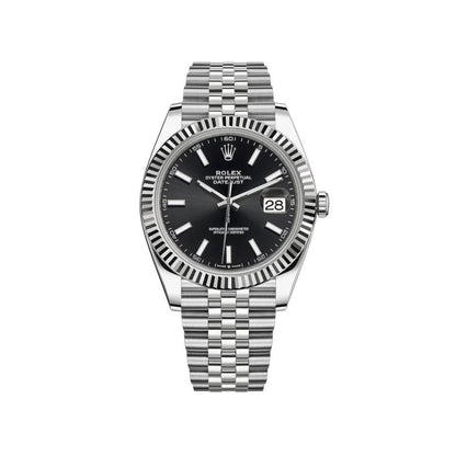 Rolex Datejust Stainless Steel & White Gold Black Index Dial Jubilee 126334