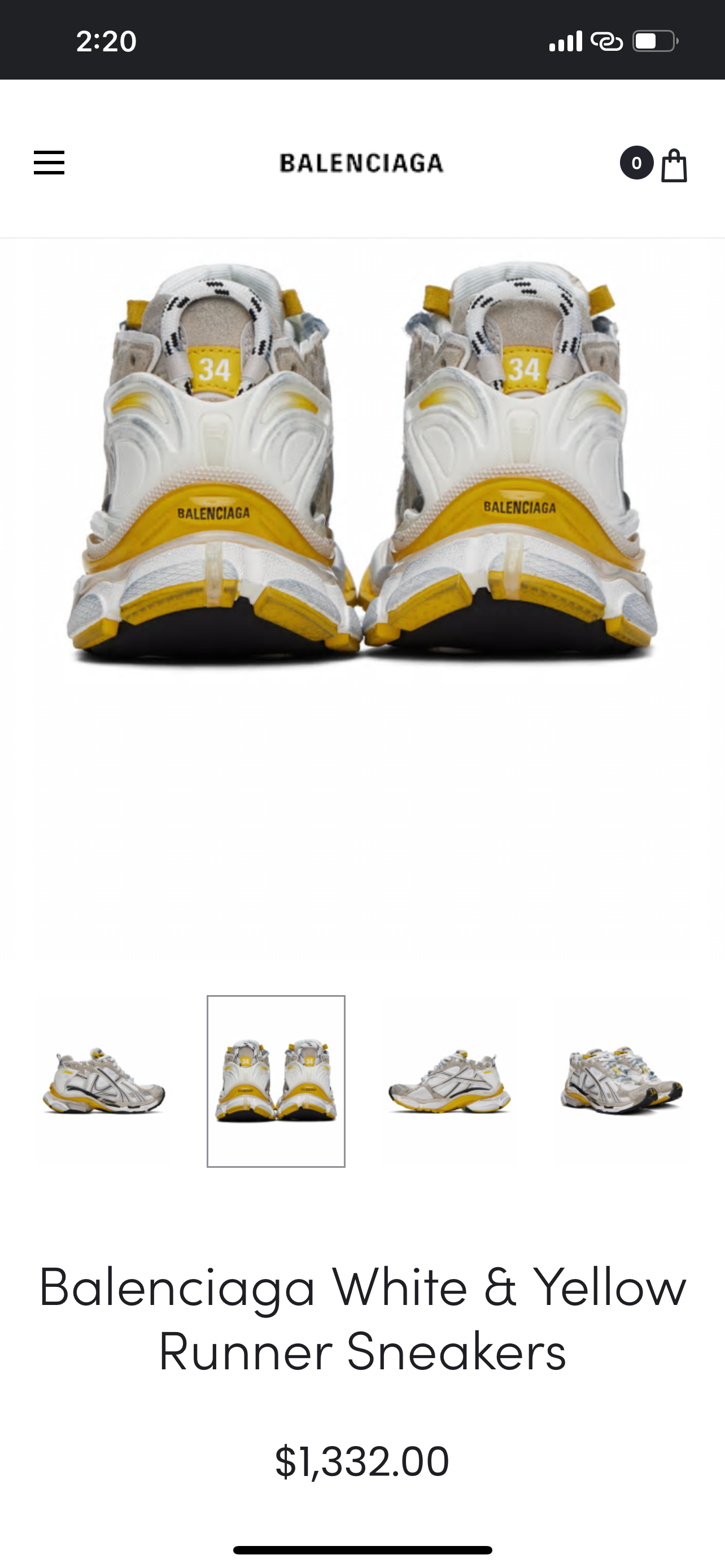 BALENCIAGA RUNNER White Yellow