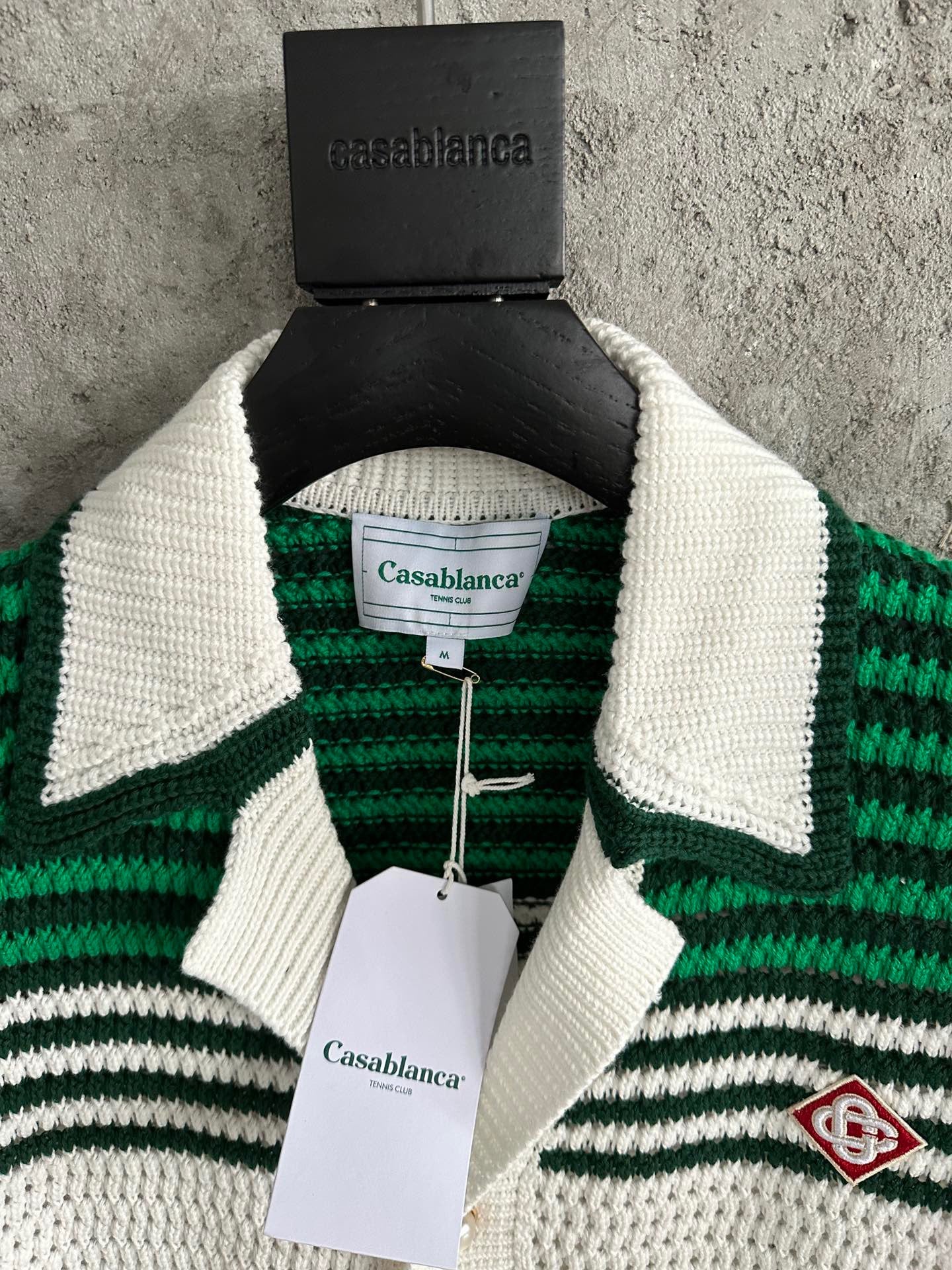 CASABLANCA White-Green CROCHET SHIRTS