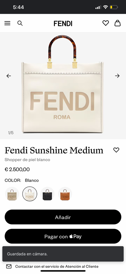 FENDI Sunshine midium tote bag White