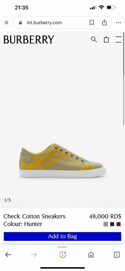 Burberry Check cotton sneakers - Color Hunter