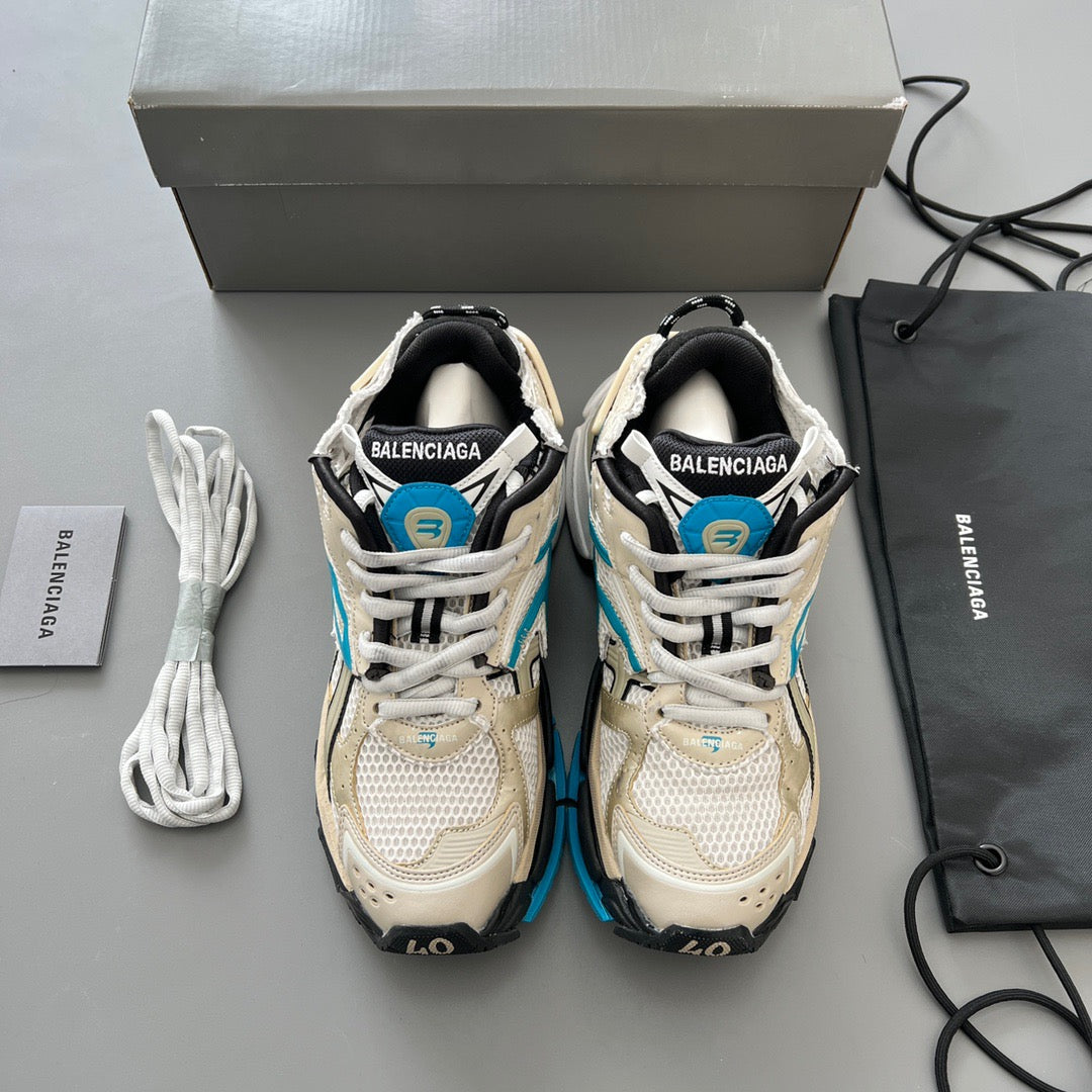 BALENCIAGA RUNNER Beige Grey Blue