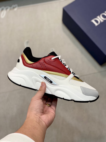 Dior B22 White and Black Technical Mesh with Burgundy, White and Gold