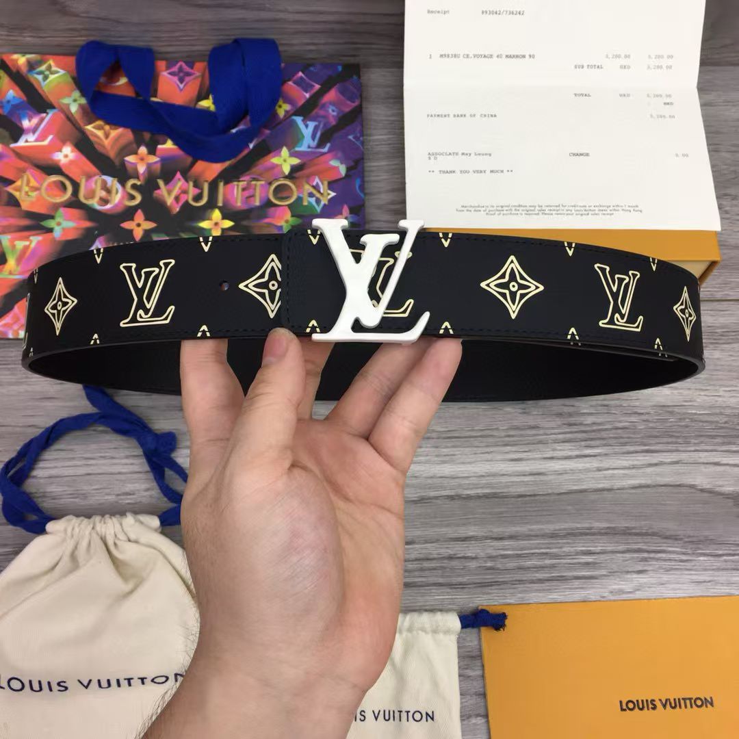 LV BELT Cinturón reversible Shape Raffa de 4 cm