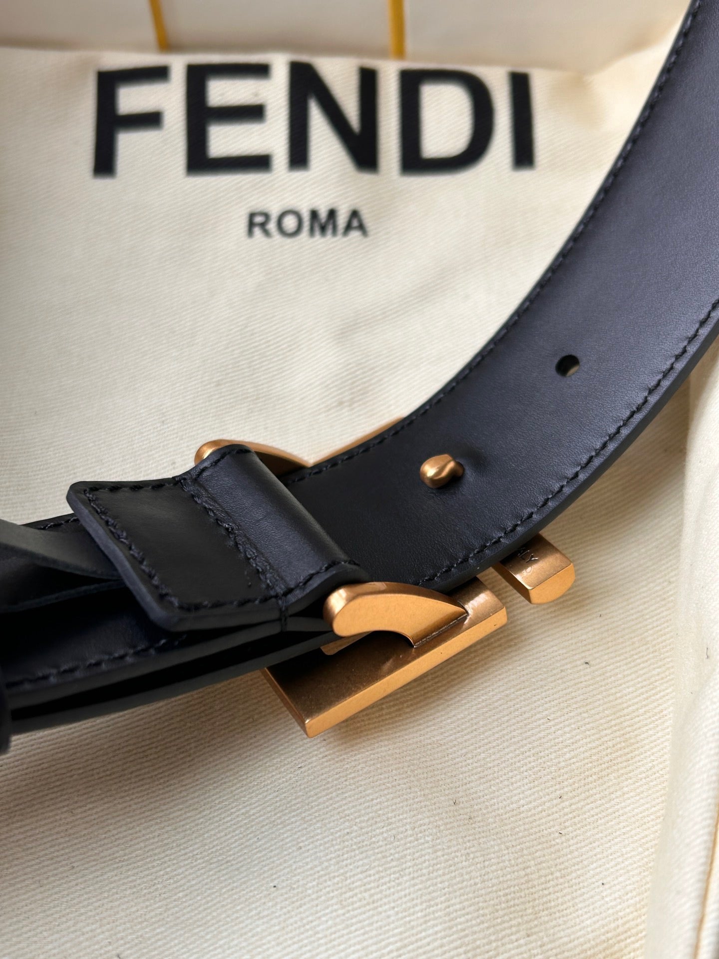 FENDI BLACK FF BELT