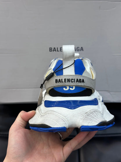 BALENCIAGA CARGO SNEAKERS IN GREY/WHITE/BLUE