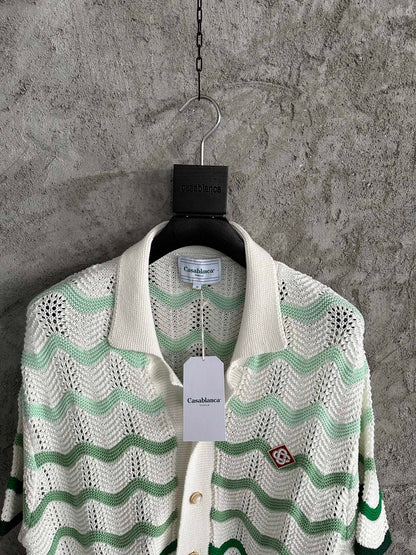 CASABLANCA CROCHET KNIT SHIRTS