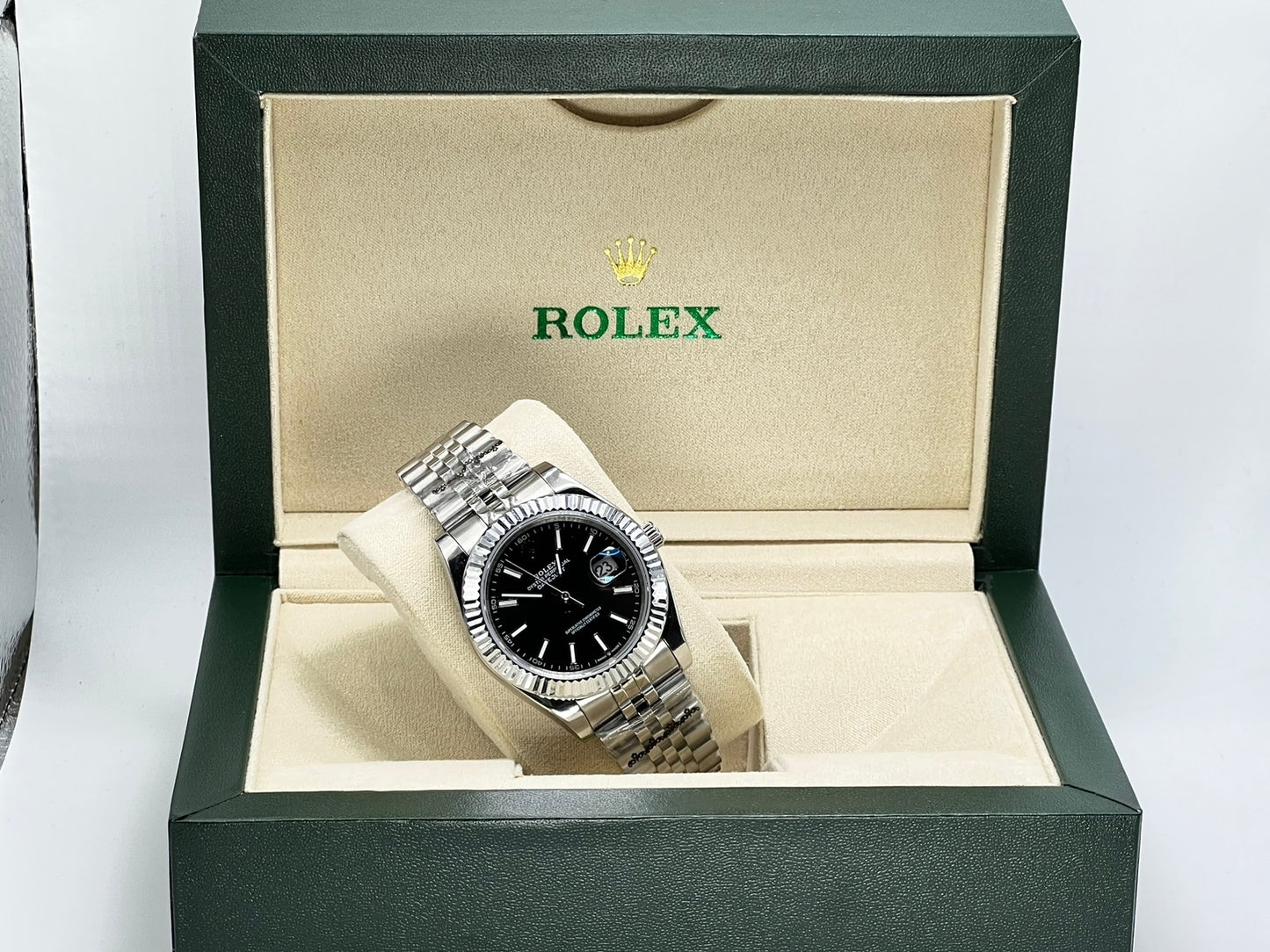 Rolex Datejust Stainless Steel & White Gold Black Index Dial Jubilee 126334