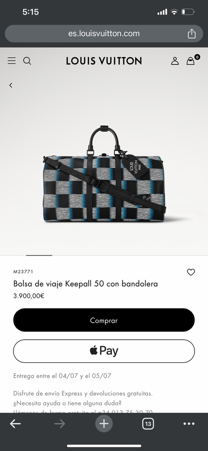 LV Keepall con bandolera 50cm M23771