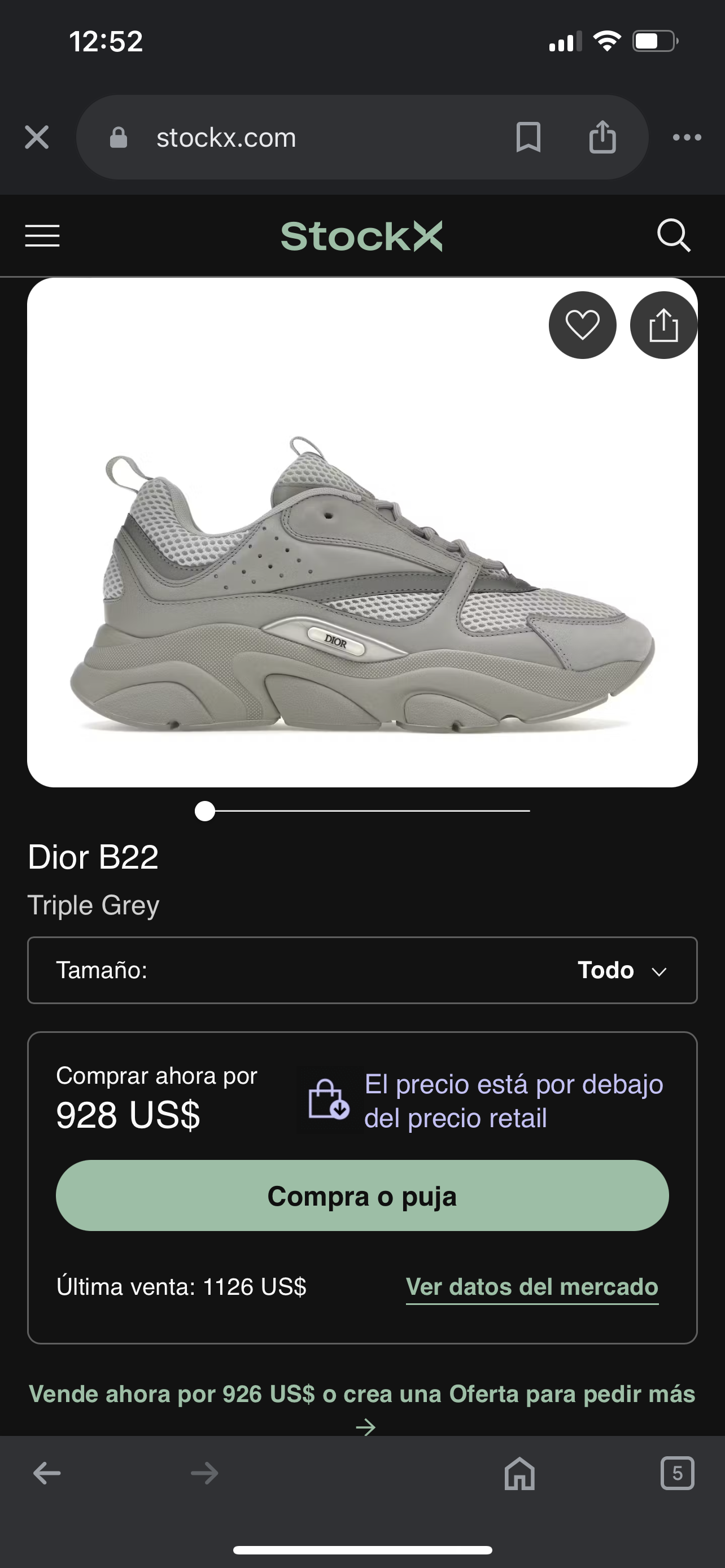 Dior B22 Triple Grey