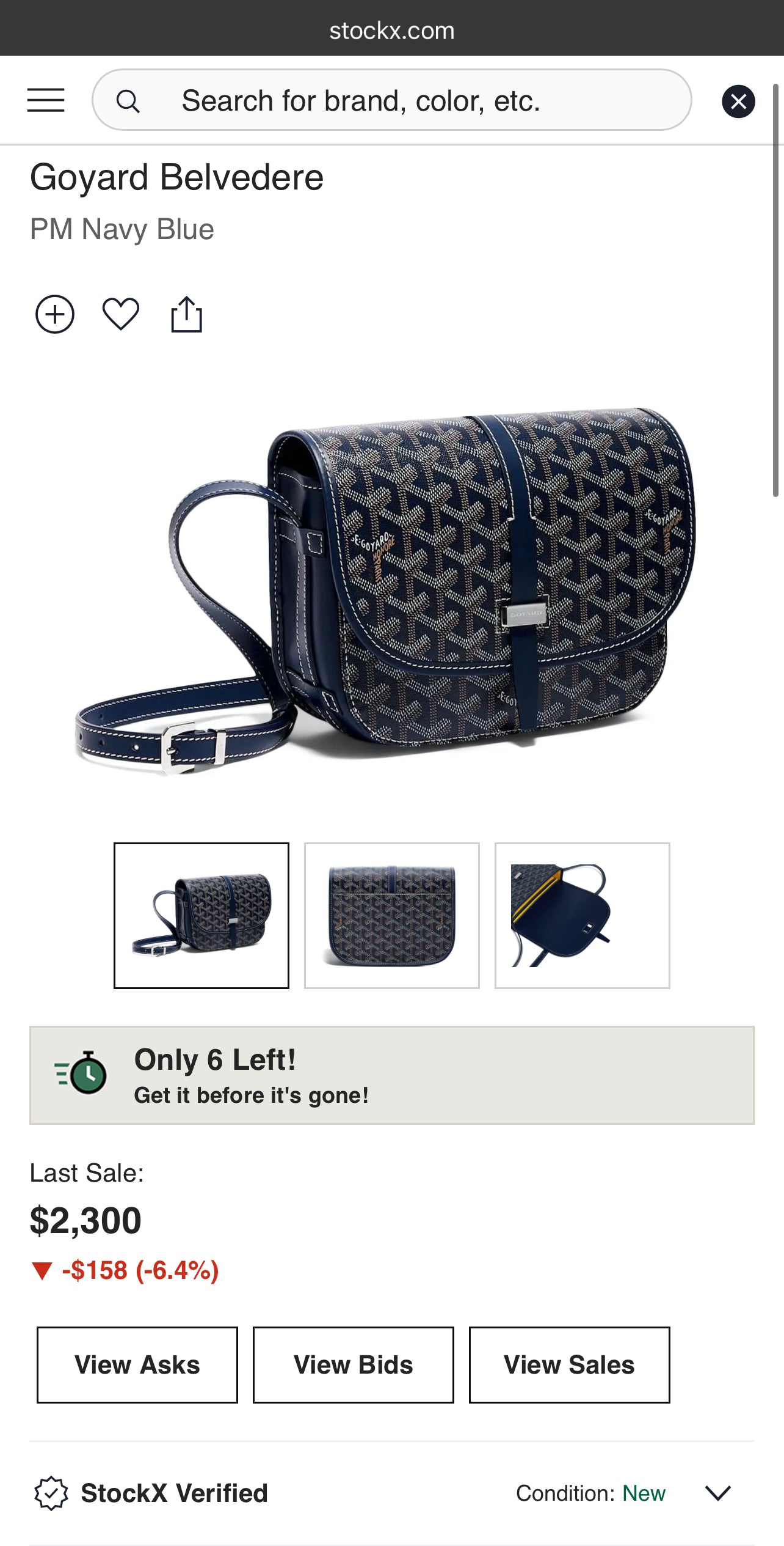 GOYARD Belvedere PM NAVY BLUE