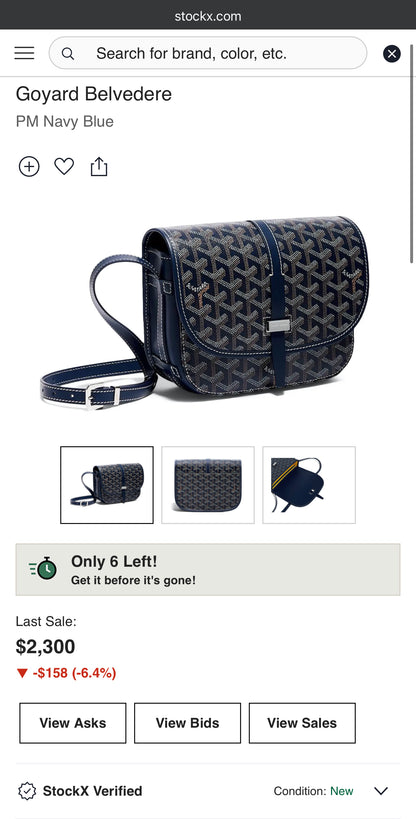 GOYARD Belvedere PM NAVY BLUE