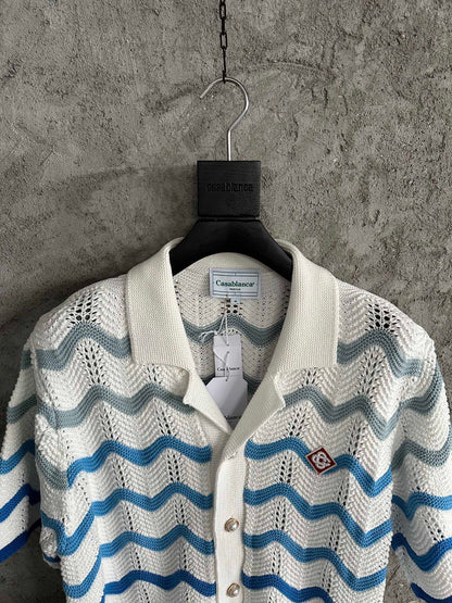 CASABLANCA CROCHET KNIT SHIRTS