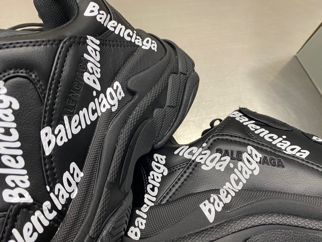 Balenciaga TRIPLE S LOGOTYPE SNEAKER IN BLACK