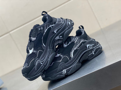 Balenciaga TRIPLE S SKETCH SNEAKER IN BLACK