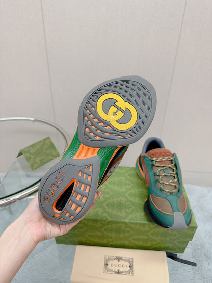 GG RUN SNEAKER Green Suede 35-45