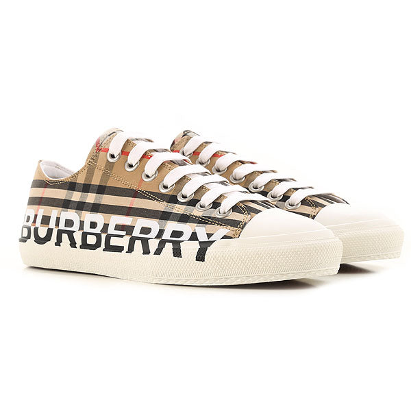 BURBERRY Letters Check Cotton Sneaker