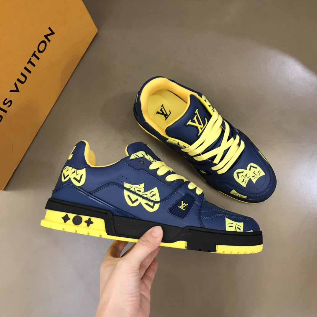 LV Trainer Sneaker Navy Yellow 1AA77K