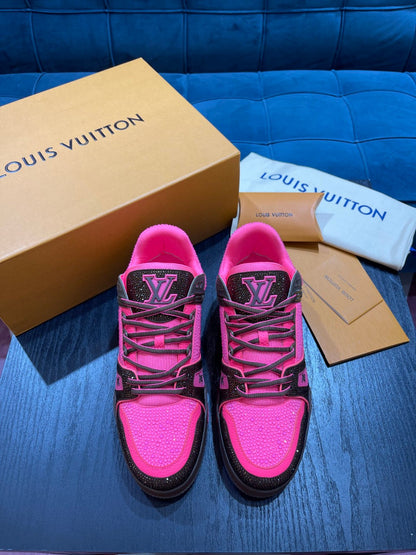 LV Trainer Sneaker Rose Crystals 1A8Z72