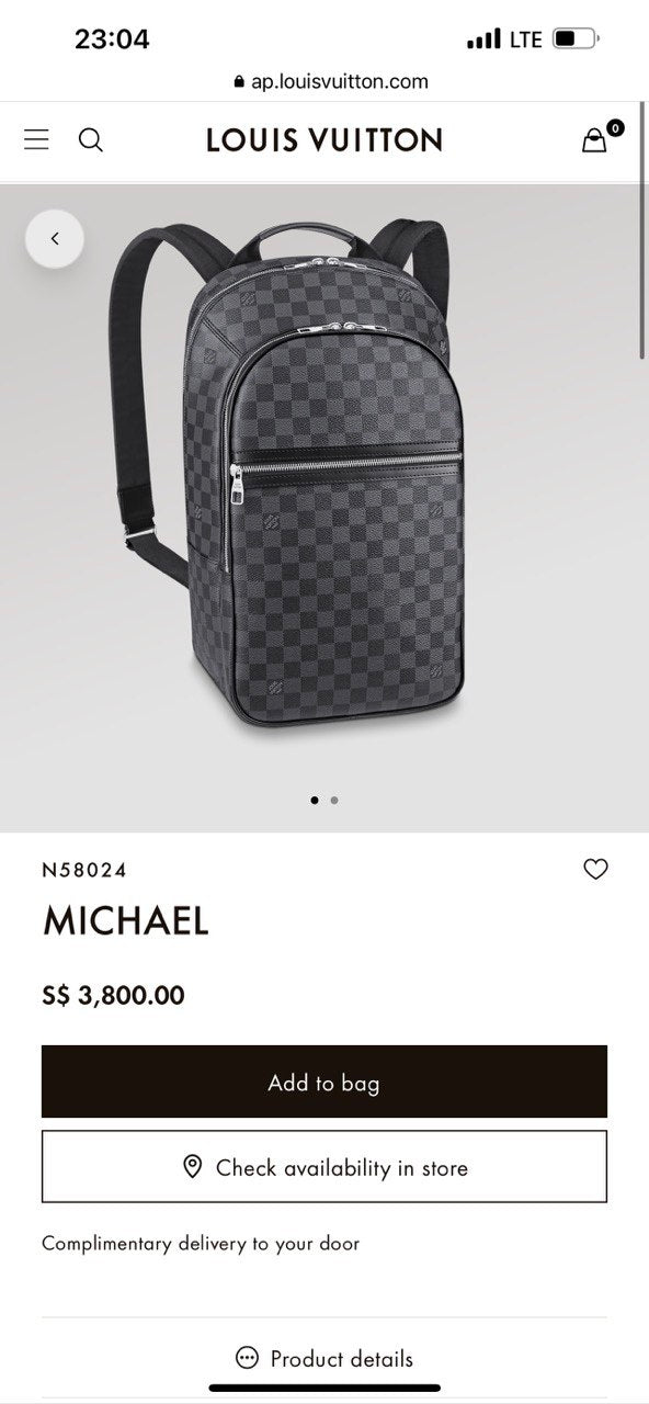 LV MICHAEL BACKPACK N58024