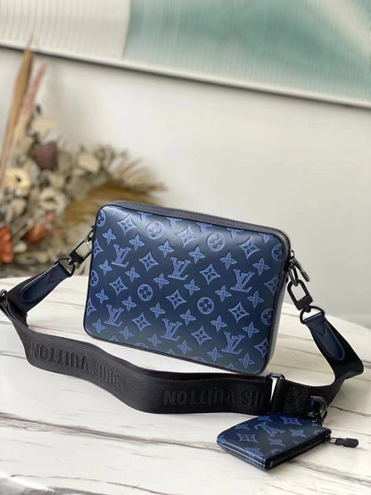 LV Duo Messenger Navy Autures Cuirs M45730