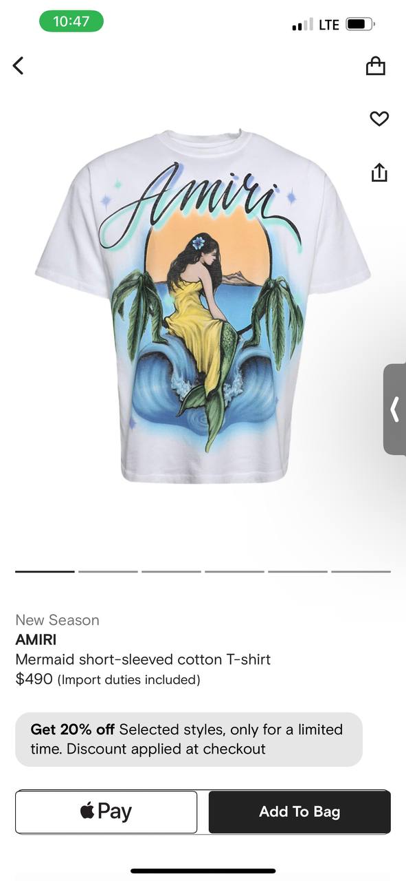 Amiri OVERSIZED AMIRI MERMAID TEE (2 COLORES)