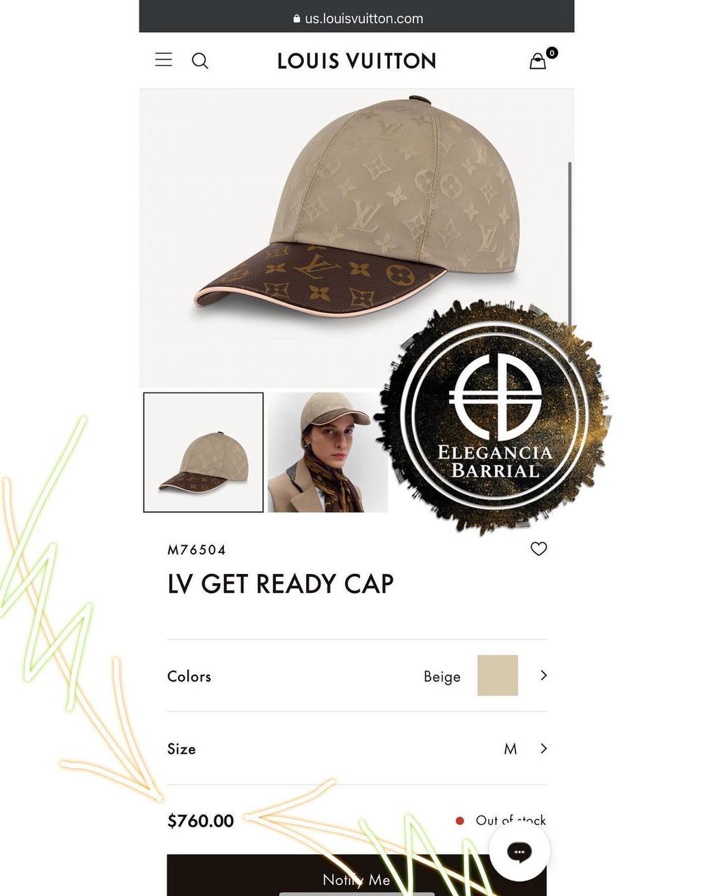 ACCHAT3 LV Cap NEGRA / BEIGE