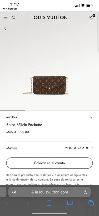 LV Bolsa Félicie Pochette CROSSBODY M81896