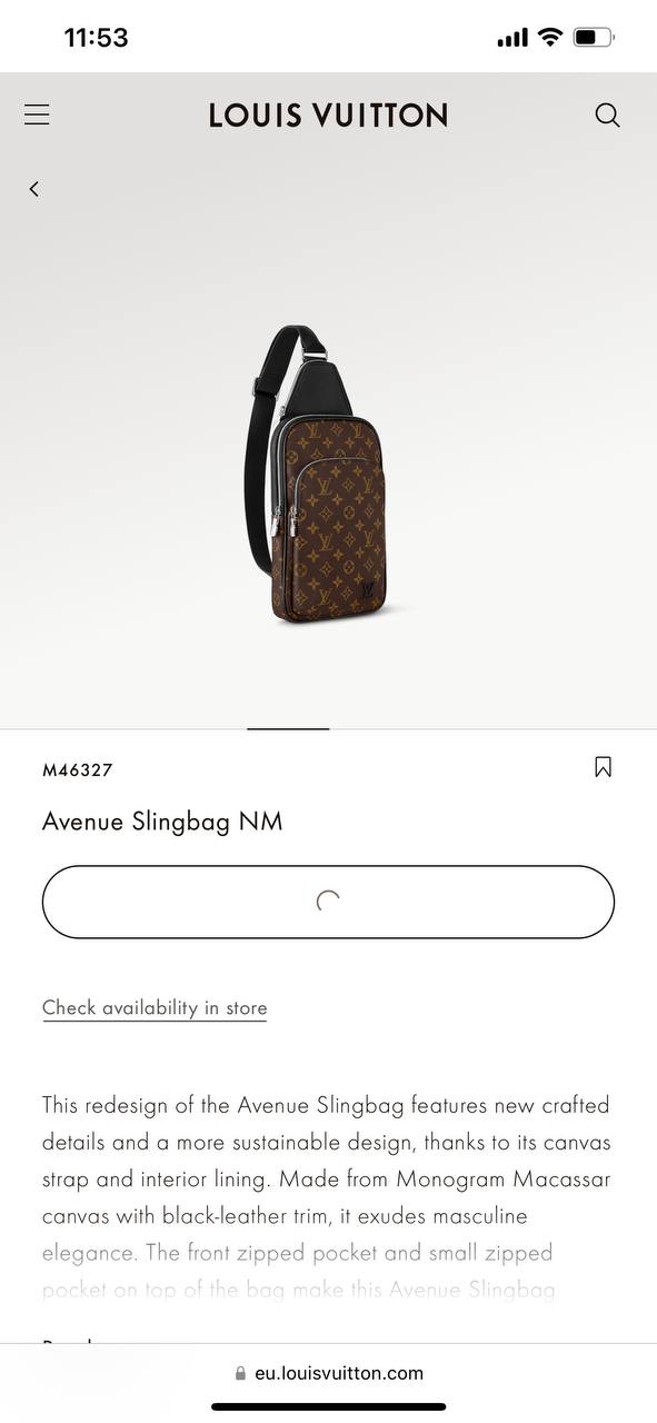 LV AVENUE SLING BAG NM M46327