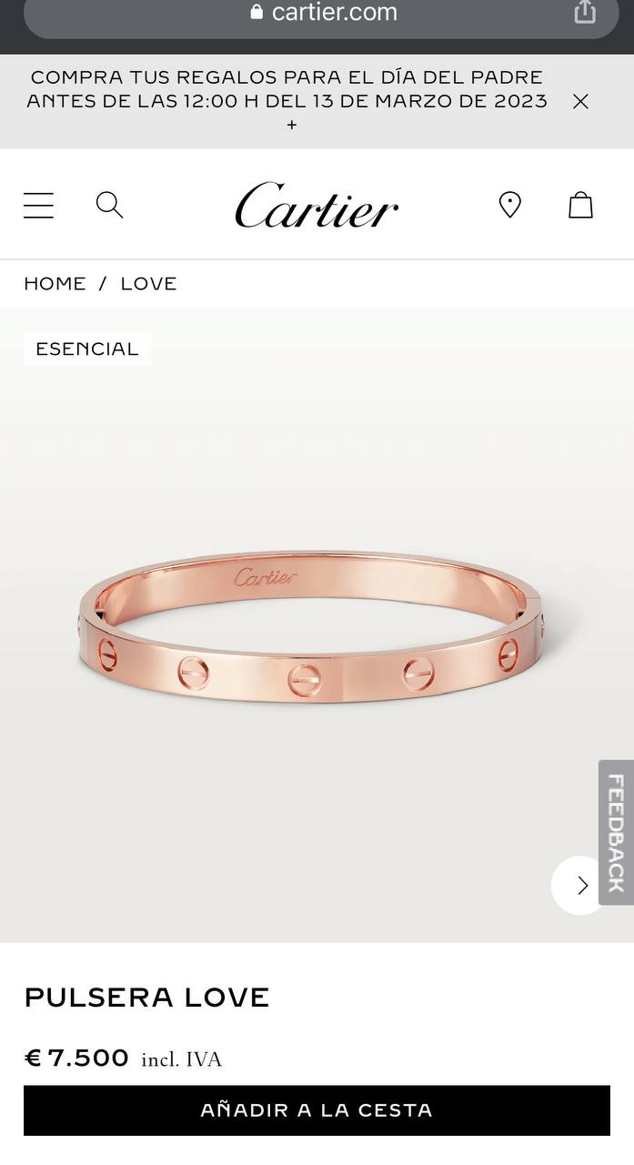 ACC00073 PULSERA LOVE ROSE GOLD CAJA