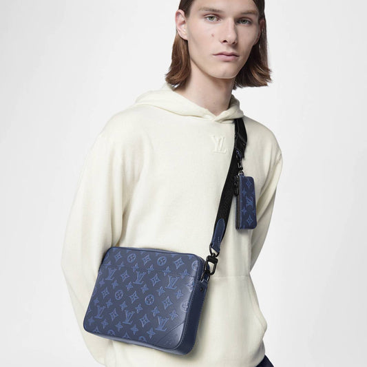 LV Duo Messenger Navy Autures Cuirs M45730