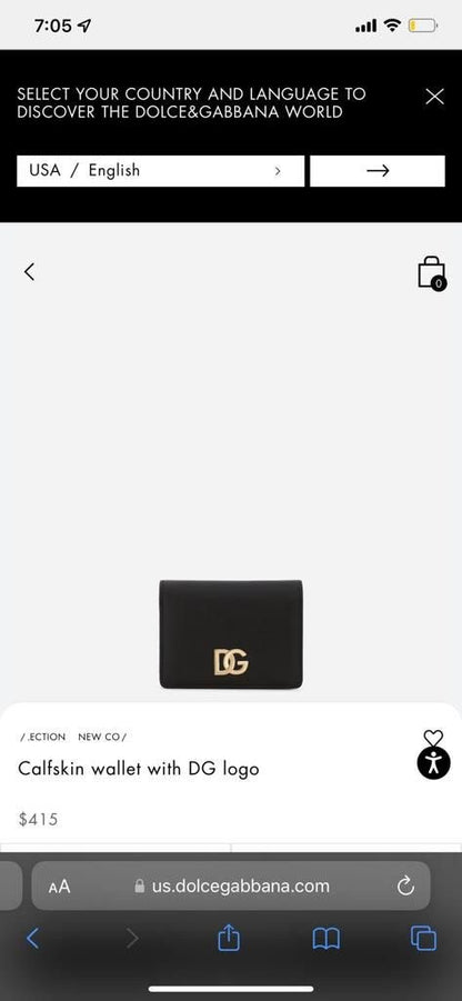 DG CALFSKING WALLET WITH DG LOGO