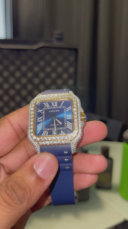 Cartier Reloj Diamond pulsa de goma